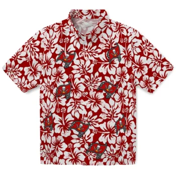 tampa bay buccaneers hibiscus motif red white hawaiian shirts best selling