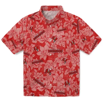 tampa bay buccaneers hibiscus oasis red hawaiian shirts best selling