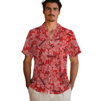 tampa bay buccaneers hibiscus oasis red hawaiian shirts fashion forward