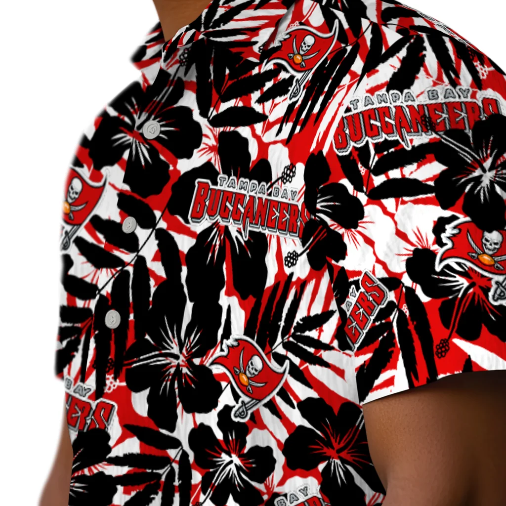 Tampa Bay Buccaneers Hawaiian Shirt - Hibiscus Overlay tampa bay buccaneers hibiscus overlay hawaiian shirts trendy