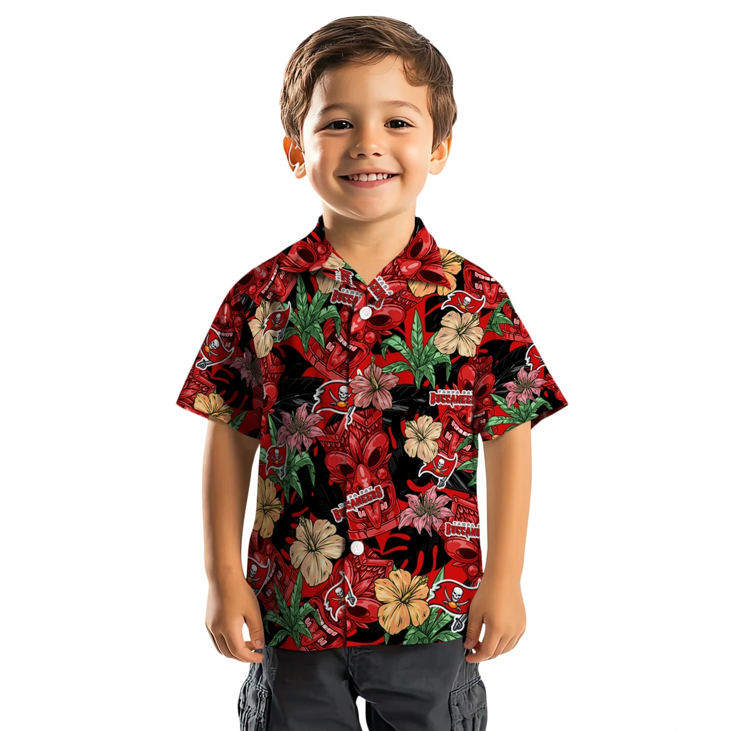 Tampa Bay Buccaneers Hawaiian Shirt - Hibiscus Tiki Jungle tampa bay buccaneers tiki jungle red hawaiian shirts top rated