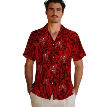 tampa bay buccaneers leaf outline red hawaiian shirts fashion forward