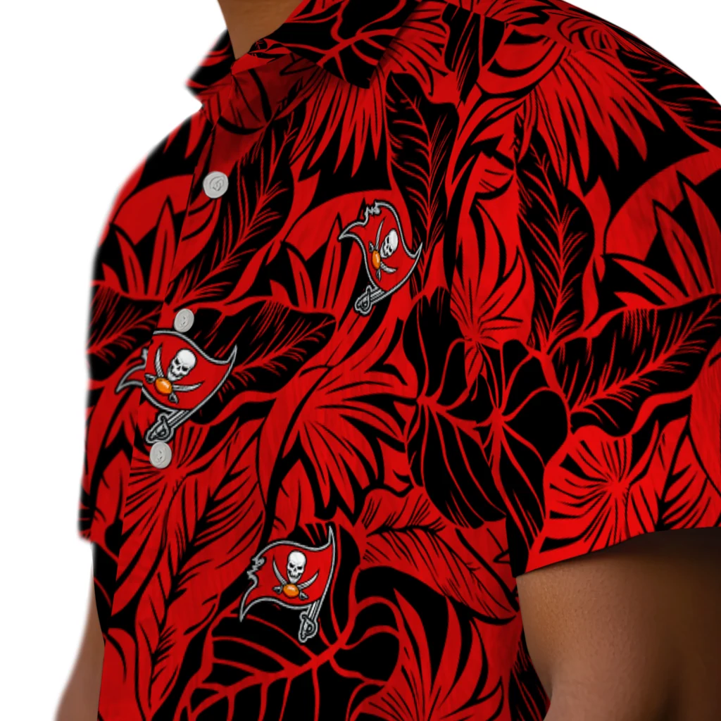 Tampa Bay Buccaneers Hawaiian Shirt - Monstera Layer tampa bay buccaneers monstera layer red hawaiian shirts trendy