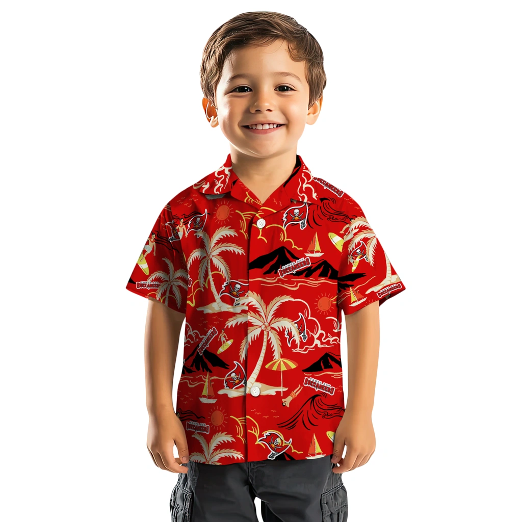 Tampa Bay Buccaneers Hawaiian Shirt - Palm Tree Island tampa bay buccaneers palm tree island red hawaiian shirts top rated