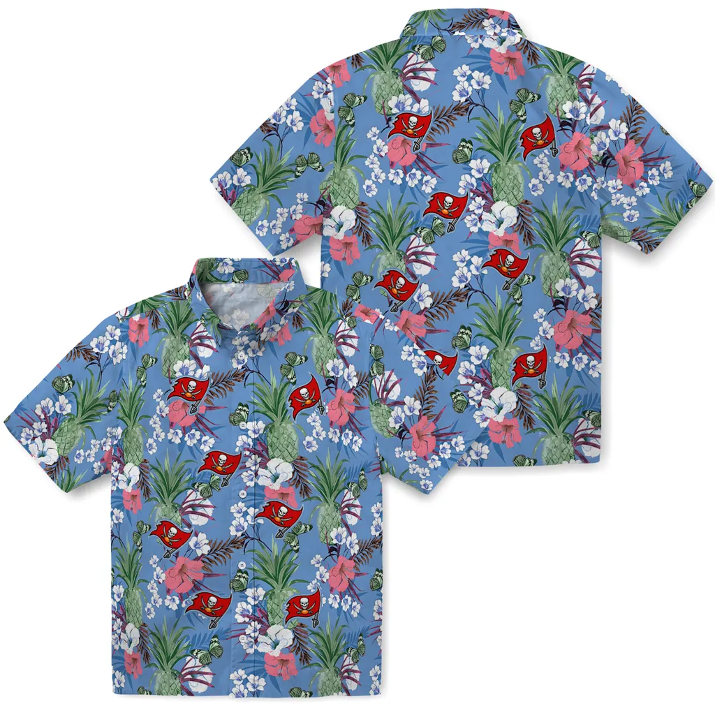 Tampa Bay Buccaneers Hawaiian Shirt - Pineapple Bouquet tampa bay buccaneers pineapple bouquet best sky blue hawaiian shirts high quality
