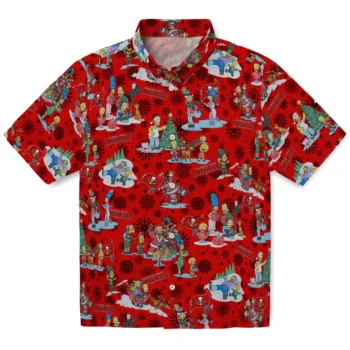 tampa bay buccaneers simpsons christmas red hawaiian shirts best selling