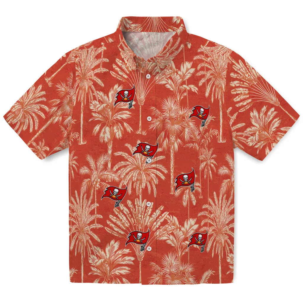 Tampa Bay Buccaneers Hawaiian Shirt - Vintage Palm Tree tampa bay buccaneers palm shadows red hawaiian shirts best selling