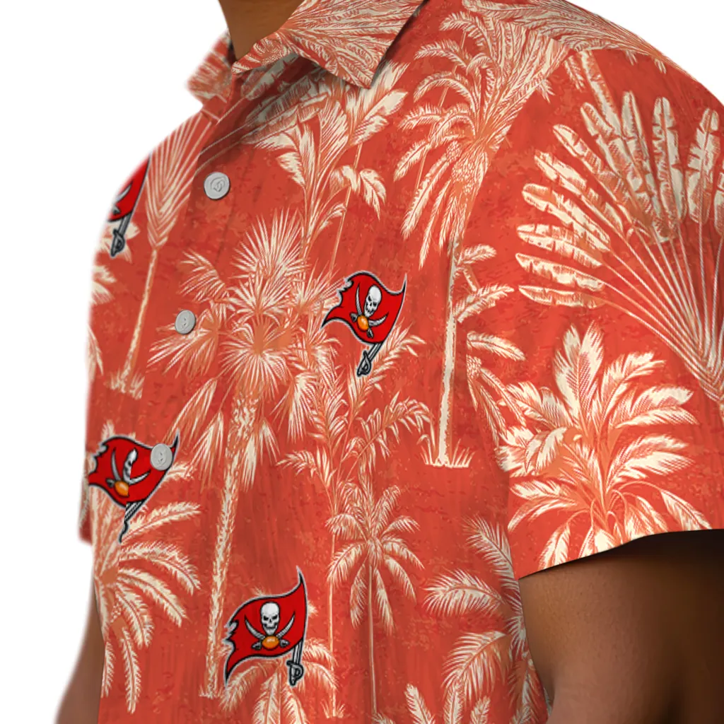 Tampa Bay Buccaneers Hawaiian Shirt - Vintage Palm Tree tampa bay buccaneers palm shadows red hawaiian shirts trendy
