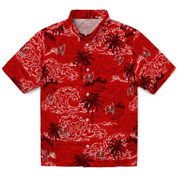 tampa bay buccaneers wave palm red hawaiian shirts best selling