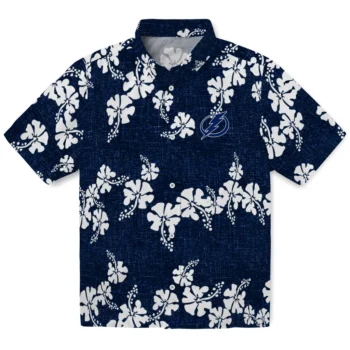 tampa bay lightning hibiscus petals blue hawaiian shirts best selling