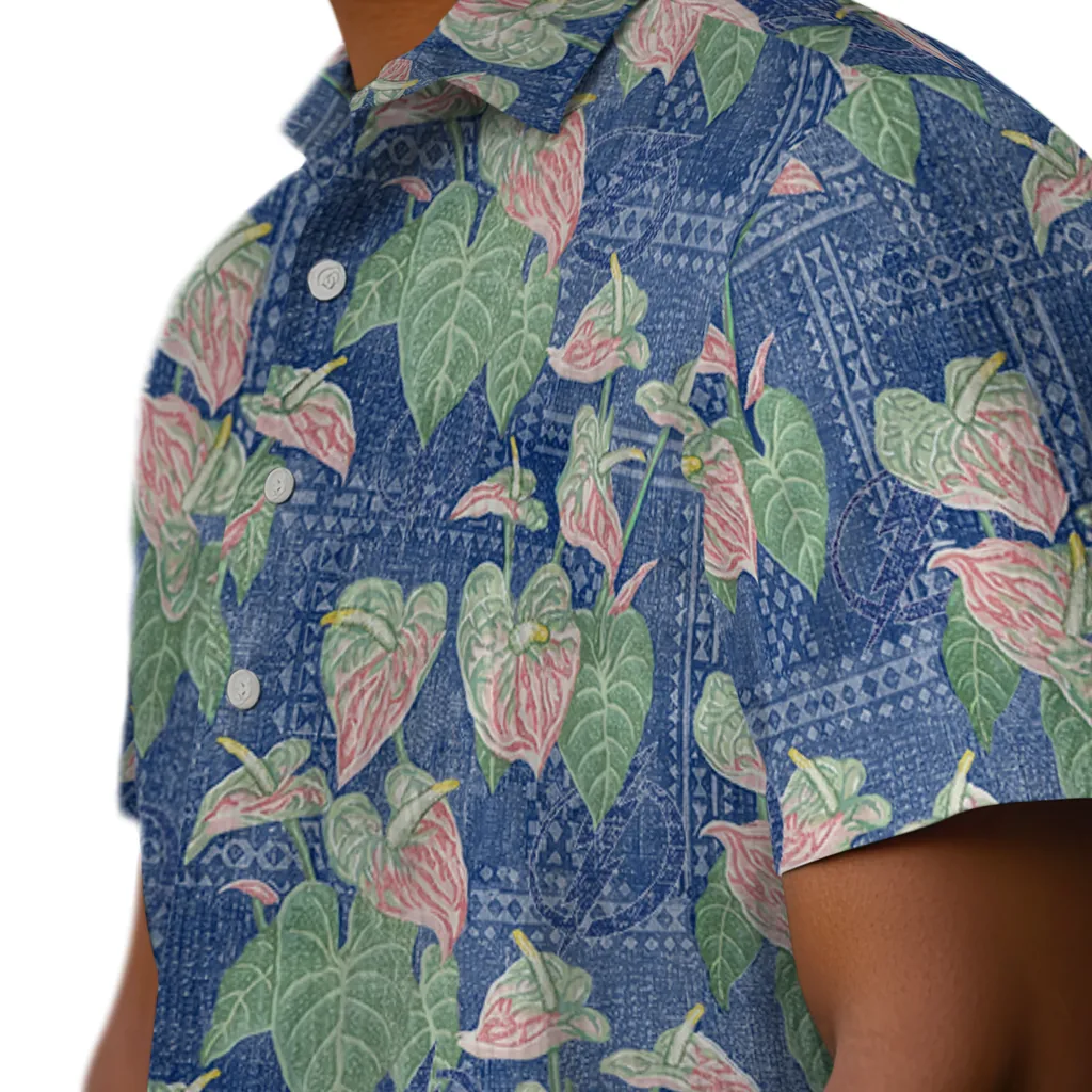 Tampa Bay Lightning Hawaiian Shirt - Anthurium Overlay tampa bay lightning anthurium overlay blue hawaiian shirts trendy
