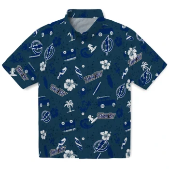 tampa bay lightning beach vibe navy hawaiian shirts best selling