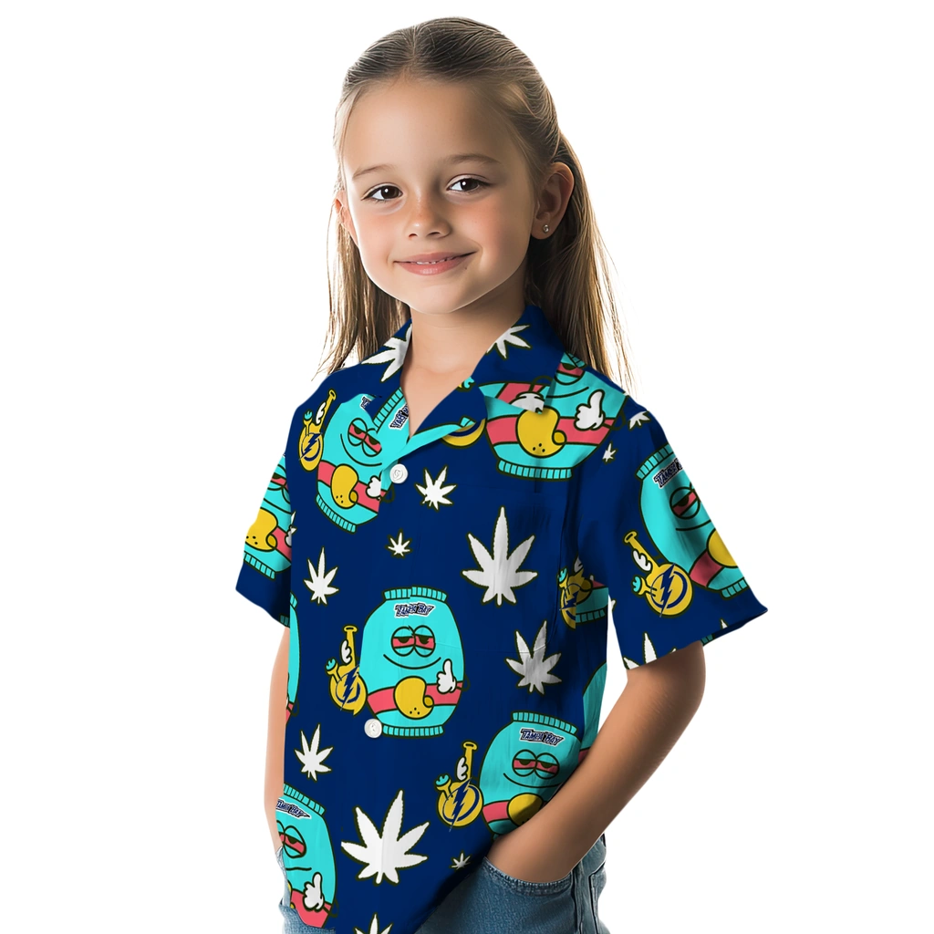 Tampa Bay Lightning Hawaiian Shirt - Chill Vibe tampa bay lightning bong smile blue hawaiian shirts premium grade