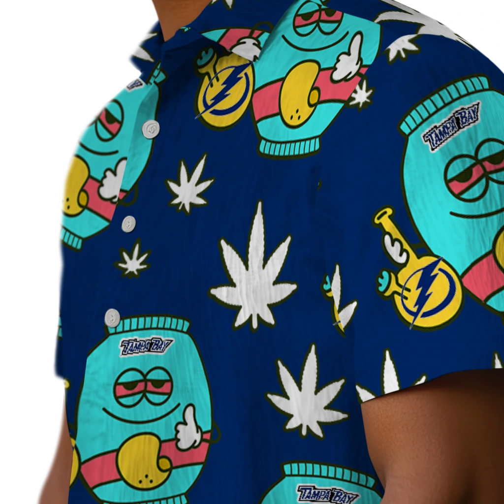 Tampa Bay Lightning Hawaiian Shirt - Chill Vibe tampa bay lightning bong smile blue hawaiian shirts trendy