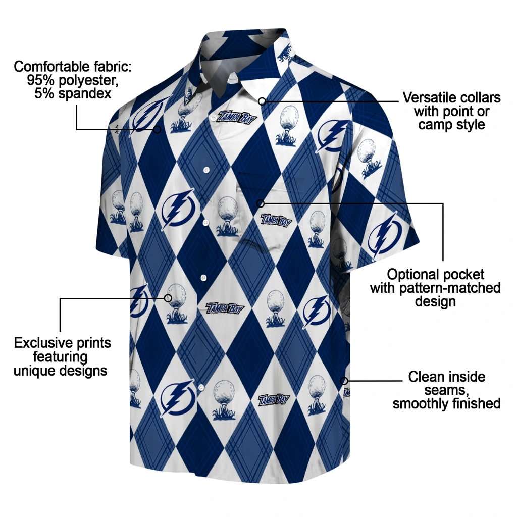 Tampa Bay Lightning Hawaiian Shirt - Golfing Plaid tampa bay lightning balloon plaid blue hawaiian shirts new arrival
