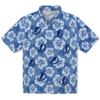 tampa bay lightning hibiscus cluster blue hawaiian shirts best selling