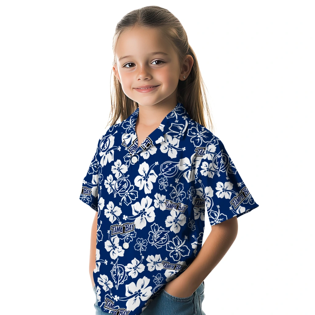 Tampa Bay Lightning Hawaiian Shirt - Hibiscus Flower Design tampa bay lightning hibiscus bloom blue hawaiian shirts premium grade