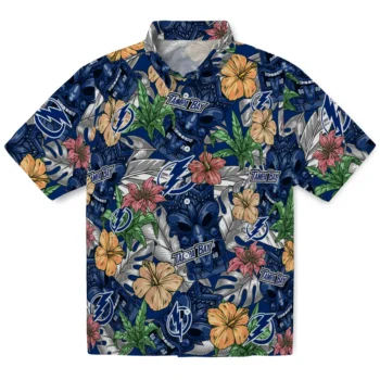 tampa bay lightning tiki jungle blue hawaiian shirts best selling