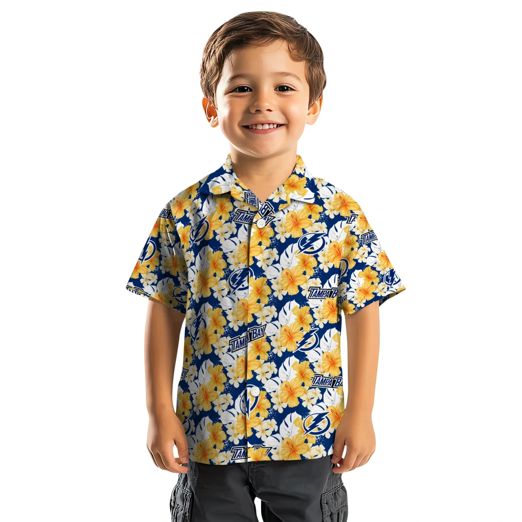 Tampa Bay Lightning Hawaiian Shirt - Hibiscus Tropics tampa bay lightning hibiscus tropics blue yellow hawaiian shirts top rated