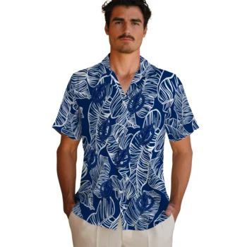 tampa bay lightning leaf outline blue hawaiian shirts fashion forward