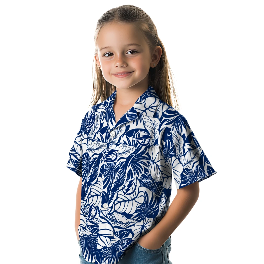 Tampa Bay Lightning Hawaiian Shirt - Monstera Layer tampa bay lightning monstera layer blue hawaiian shirts premium grade