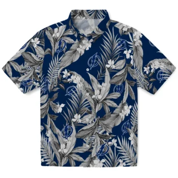 tampa bay lightning palm leaves blue hawaiian shirts best selling