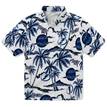 tampa bay lightning palm sunset hawaiian shirts best selling