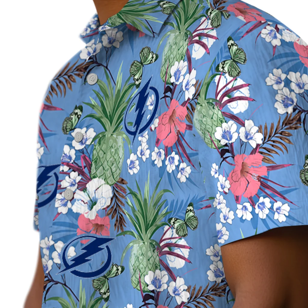 Tampa Bay Lightning Hawaiian Shirt - Pineapple Bouquet tampa bay lightning pineapple bouquet best sky blue hawaiian shirts trendy