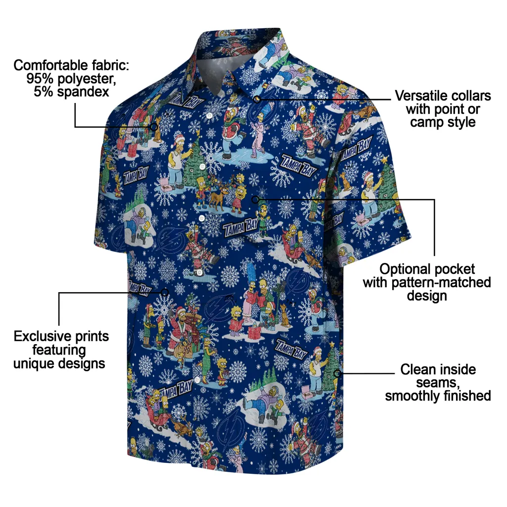 Tampa Bay Lightning Hawaiian Shirt - Simpsons Christmas tampa bay lightning simpsons christmas blue hawaiian shirts new arrival