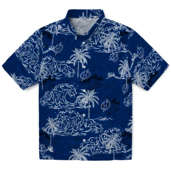 tampa bay lightning wave palm blue hawaiian shirts best selling