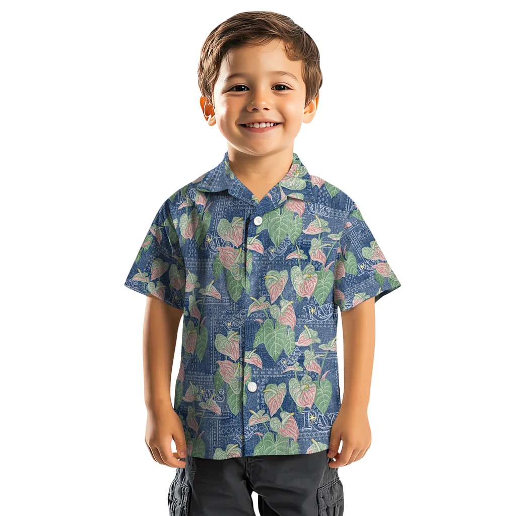 Tampa Bay Rays Hawaiian Shirt - Anthurium Overlay tampa bay rays anthurium overlay navy hawaiian shirts top rated