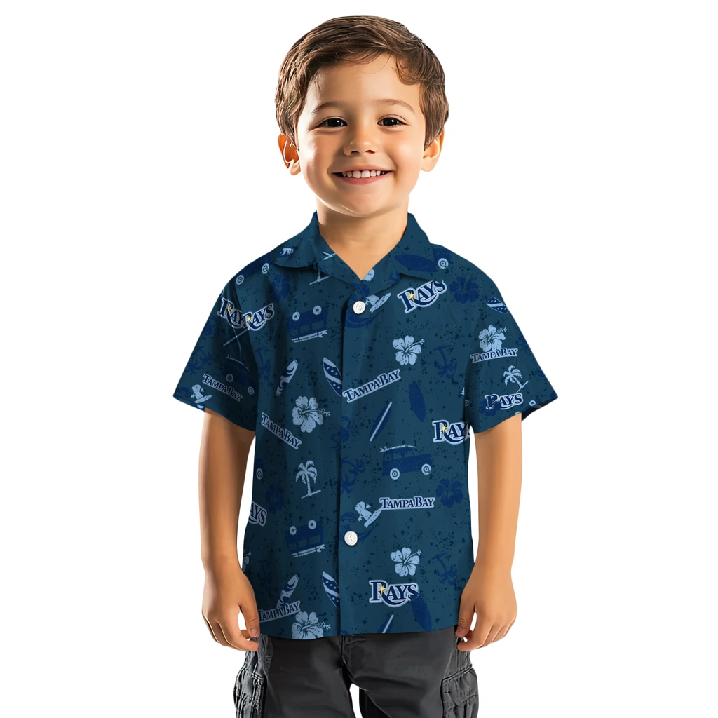 Tampa Bay Rays Hawaiian Shirt - Beach Vibe tampa bay rays beach vibe navy hawaiian shirts top rated
