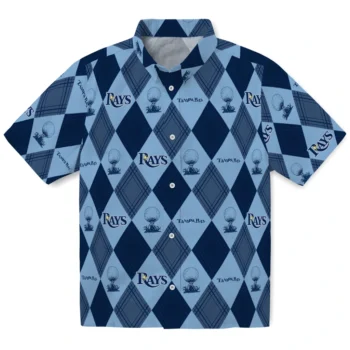 tampa bay rays balloon plaid navy hawaiian shirts best selling