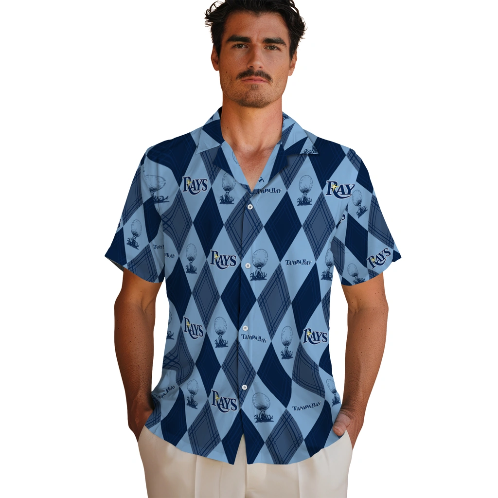 Tampa Bay Rays Hawaiian Shirt - Golfing Plaid tampa bay rays balloon plaid navy hawaiian shirts fashion forward