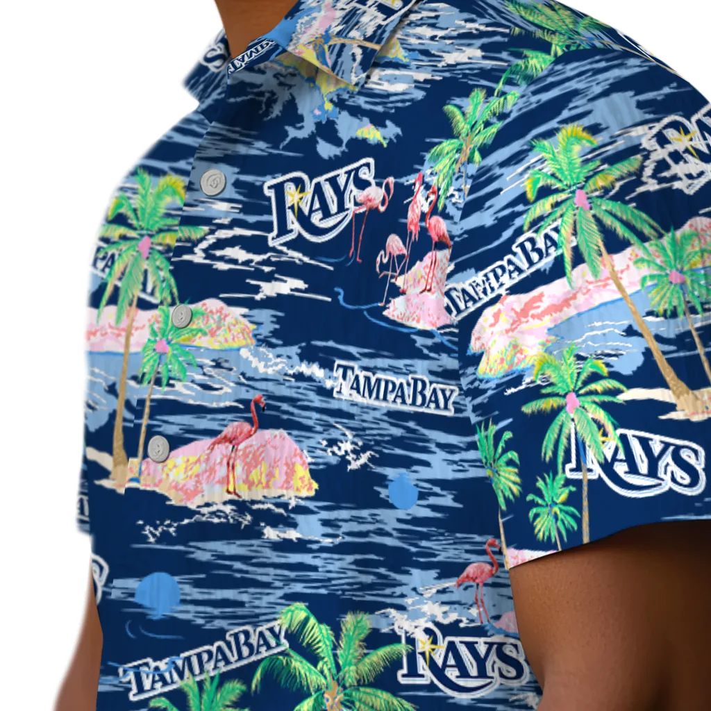 Tampa Bay Rays Hawaiian Shirt - Hawaii Island tampa bay rays flamingo retreat navy hawaiian shirts trendy