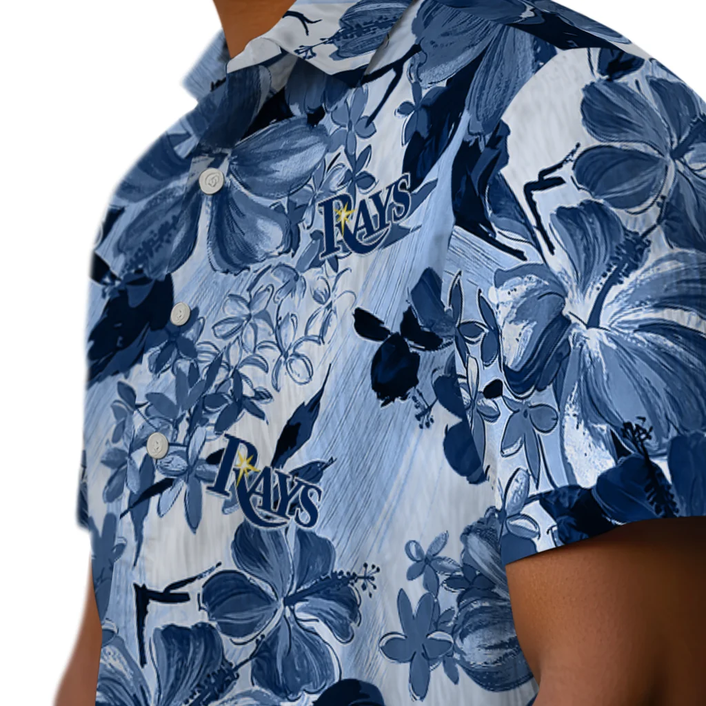 Tampa Bay Rays Hawaiian Shirt - Hibiscus Arrangement tampa bay rays hibiscus arrangement navy hawaiian shirts trendy
