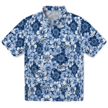 tampa bay rays hibiscus blooms navy hawaiian shirts best selling