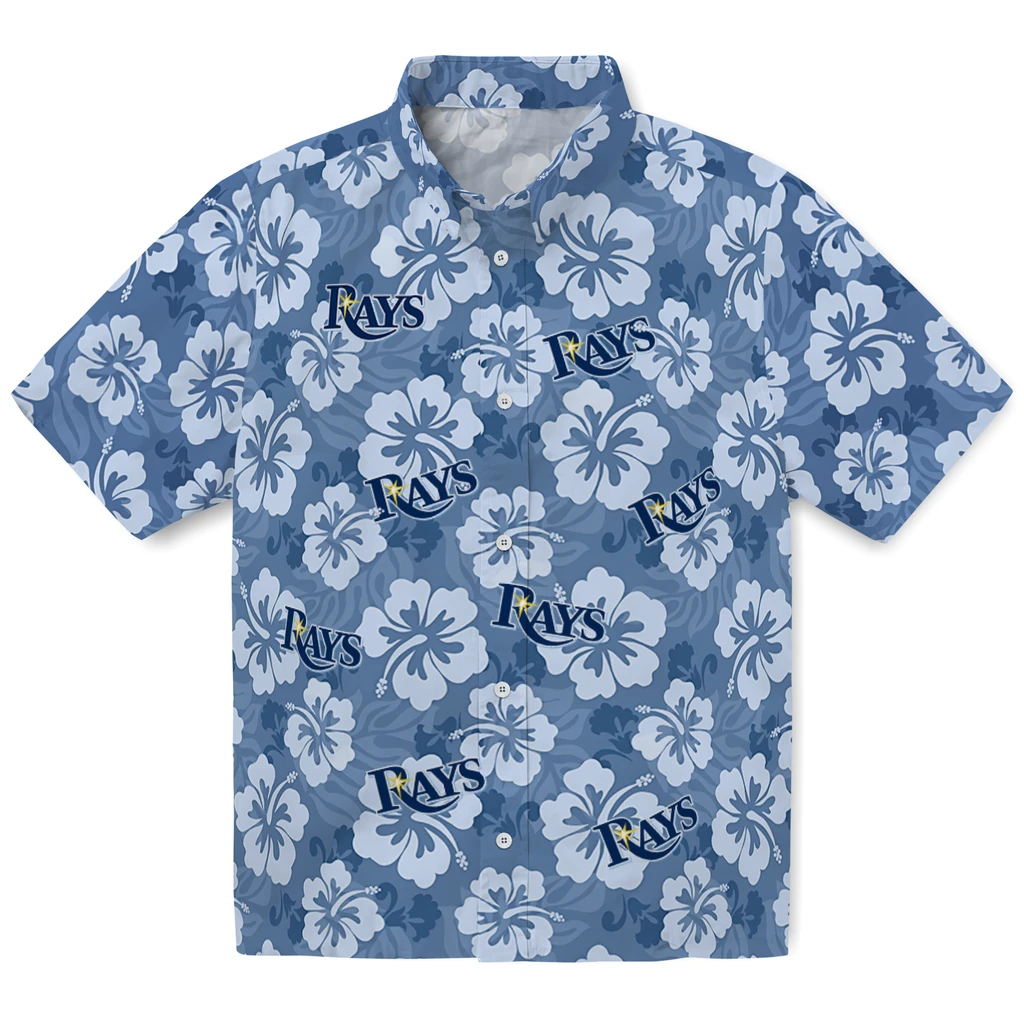 Tampa Bay Rays Hawaiian Shirt - Hibiscus Cluster tampa bay rays hibiscus cluster navy hawaiian shirts best selling