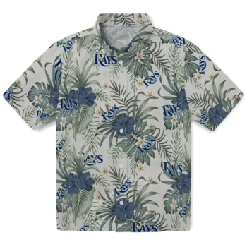 tampa bay rays hibiscus designs beige hawaiian shirts best selling