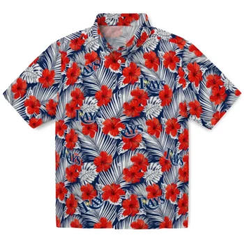 tampa bay rays hibiscus fiesta red royal blue hawaiian shirts best selling