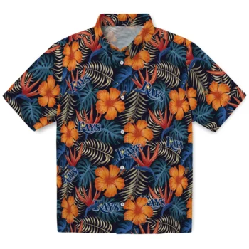 tampa bay rays hibiscus foliage hawaiian shirts best selling