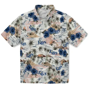 tampa bay rays hibiscus seaside white hawaiian shirts best selling