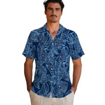 tampa bay rays leaf outline navy hawaiian shirts fashion forward