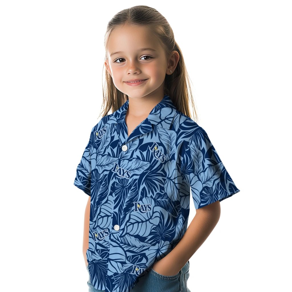 Tampa Bay Rays Hawaiian Shirt - Monstera Layer tampa bay rays monstera layer navy hawaiian shirts premium grade