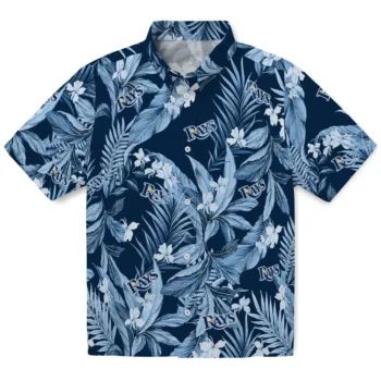 tampa bay rays palm leaves navy hawaiian shirts best selling
