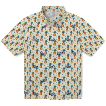tampa bay rays pineapple delight beige hawaiian shirts best selling