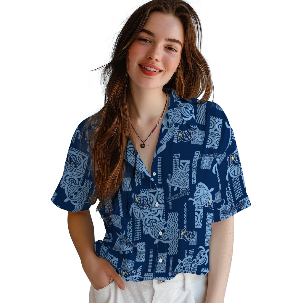 Tampa Bay Rays Hawaiian Shirt - Turtle Lines tampa bay rays turtle lines navy hawaiian shirts latest model