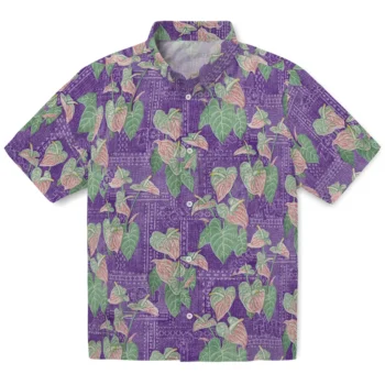 tcu horned frogs anthurium overlay purple hawaiian shirts best selling