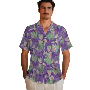 tcu horned frogs anthurium overlay purple hawaiian shirts fashion forward