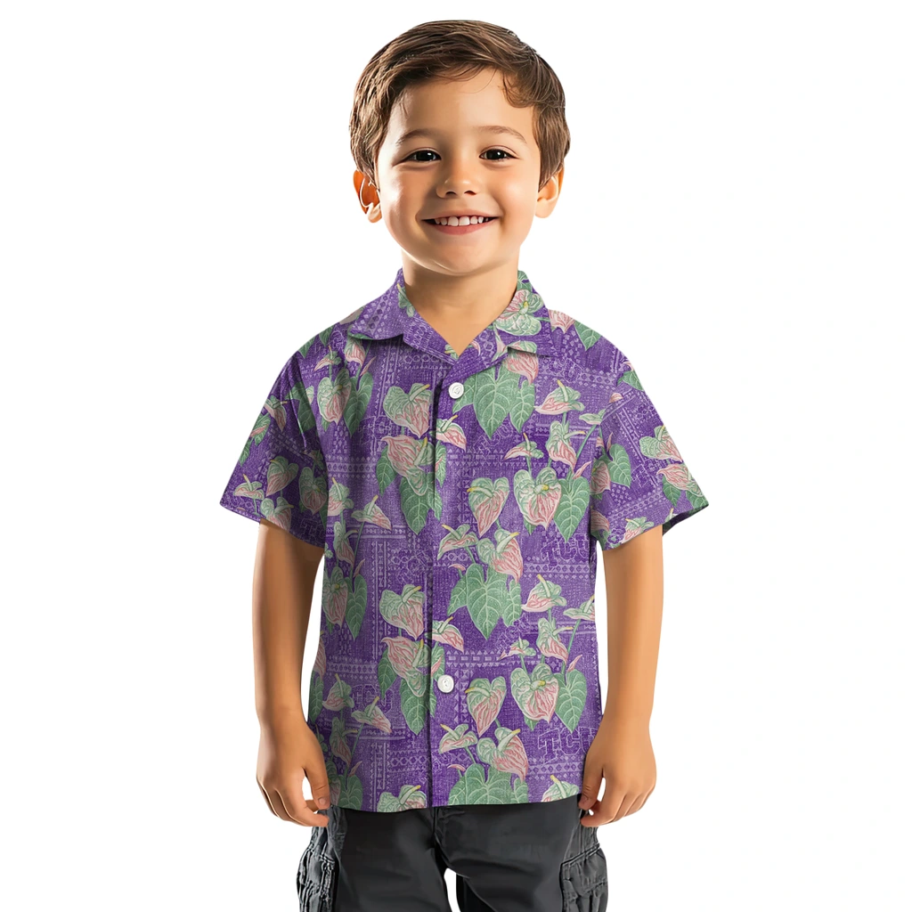 TCU Horned Frogs Hawaiian Shirt - Anthurium Overlay tcu horned frogs anthurium overlay purple hawaiian shirts top rated